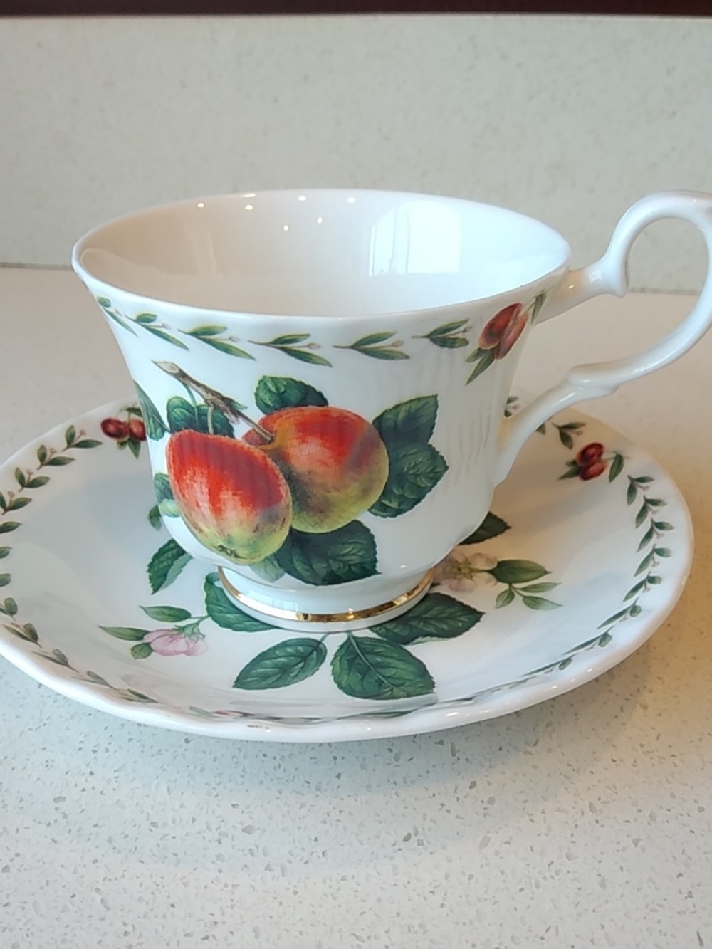 Made In England Roy Kirkham Redouté Fruit Tea Cup and Saucer Bone China